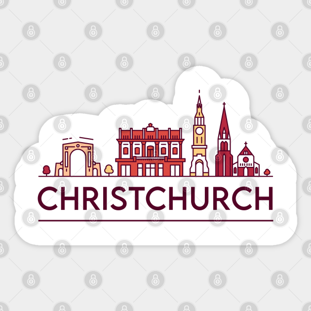 Christchurch cityscape Christchurch Sticker TeePublic
